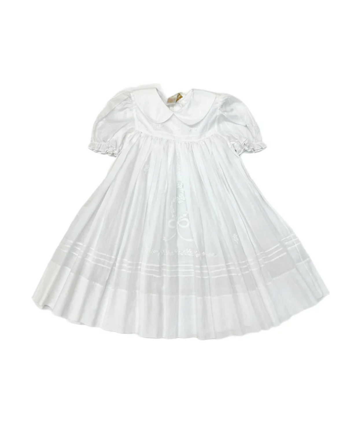 Rosalina Corinne Hand Emb. Float Dress w/ Collar-Off White