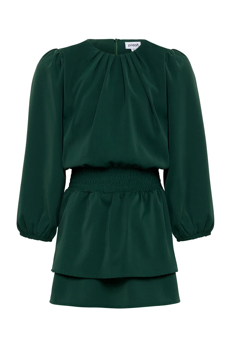 Pleat Ruby L/S Dress-Green