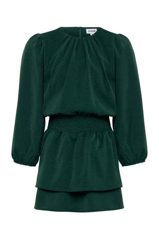 Pleat Ruby L/S Dress-Green