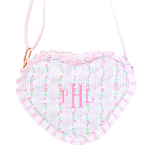 Bits & Bows Quilted Floral Heart Purse