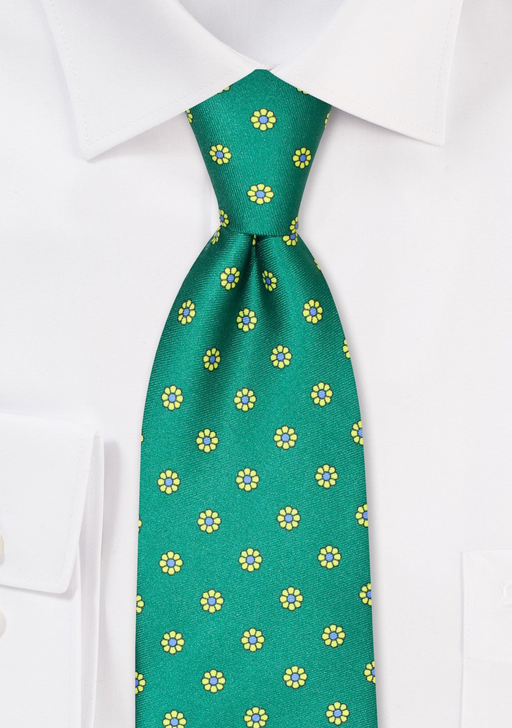Shamrock Green Floral Tie