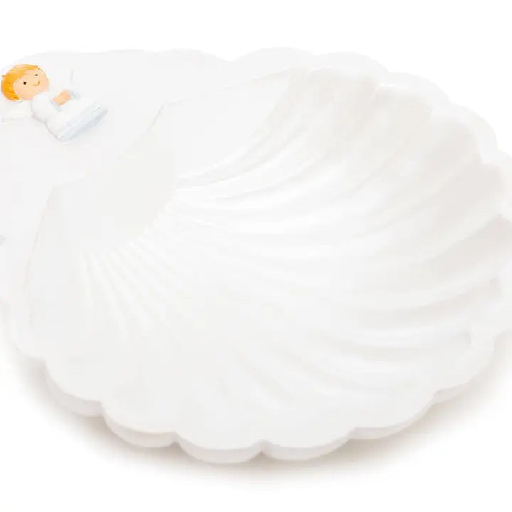 Baptism Shell-Guradian Angel Boy