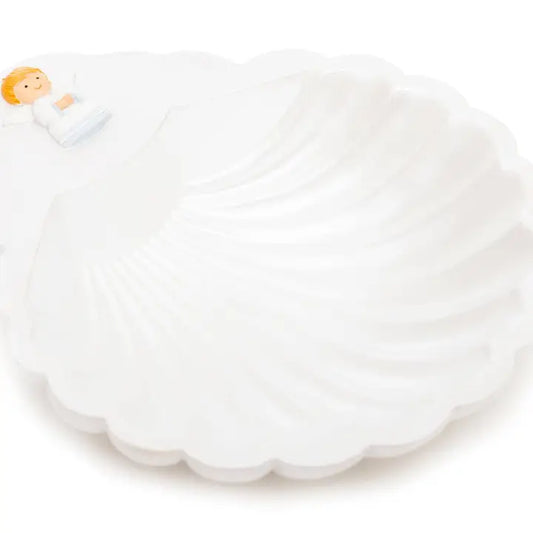 Baptism Shell-Guradian Angel Boy