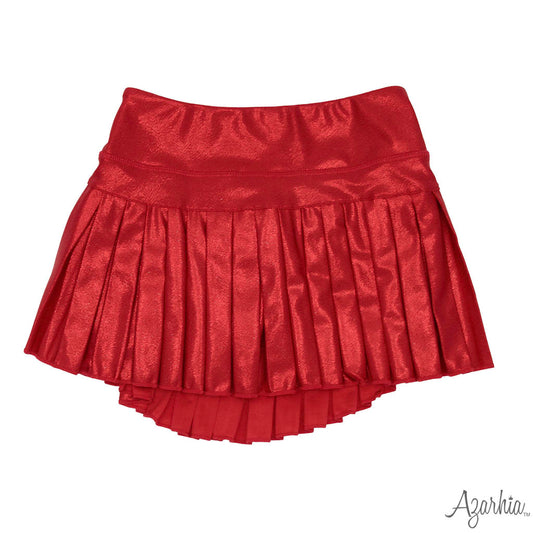 Azarhia Mini Pleated Skort-Red Shimmer