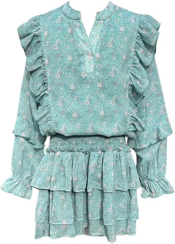 Pleat Campbell Dress-Whimsy Teal