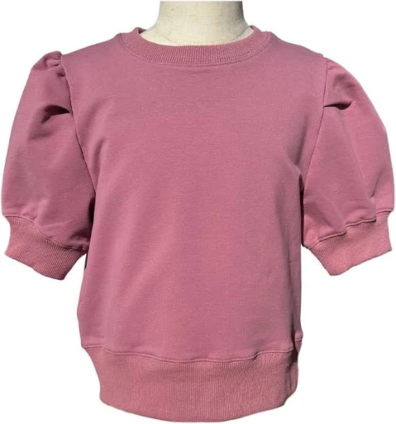Pleat Riley Sweatshirt-Rose