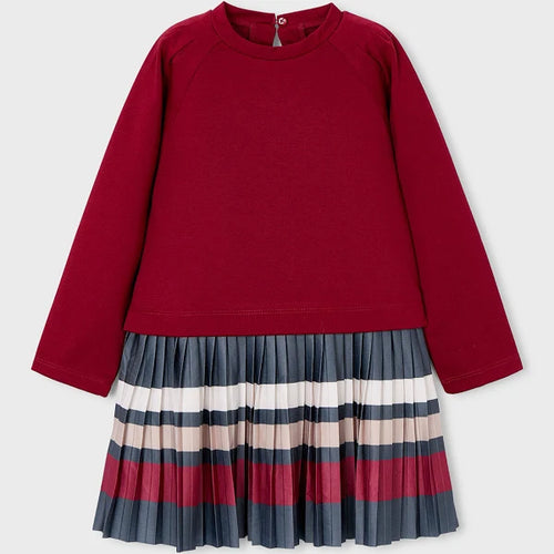 Mayoral Stripes Dress-Cherry