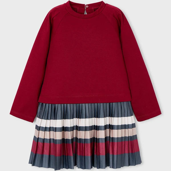 Mayoral Stripes Dress-Cherry