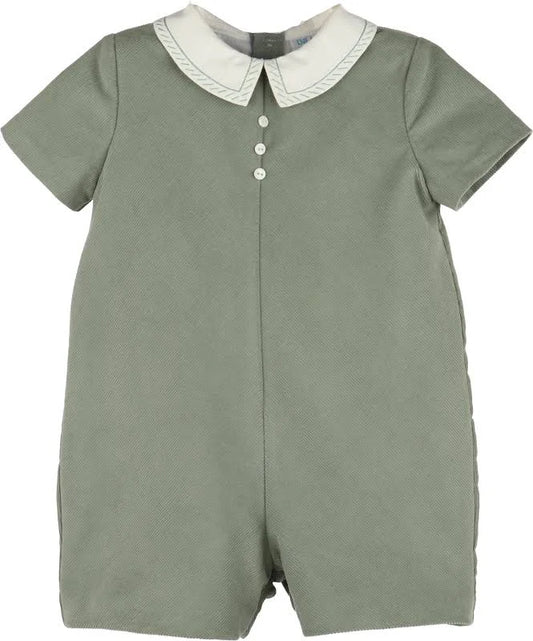 Luli & Me Cozy Corduroy Boy Romper-Green