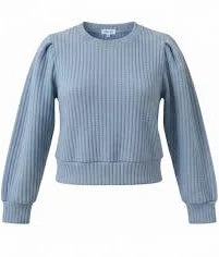 Pleat Jane L/S Sweatshirt-French Blue