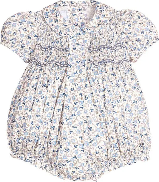 Smocked Bridget Bubble - Wisteria Floral