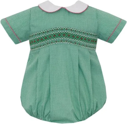 Sabastian Ginghm Boys Smocked Bubble