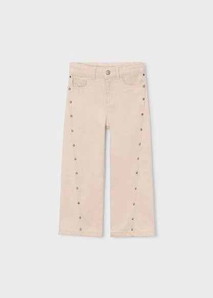 Mayoral Girls Light Khaki Twill Long Trousers
