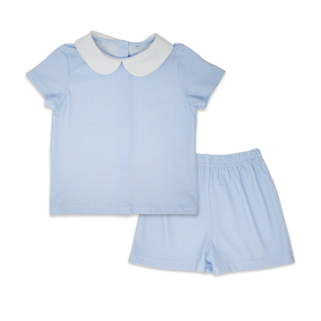 Lullaby Set Sibley Blue Gingham Short Set