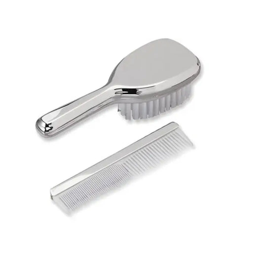 Silver Plated Brush & Comb Set