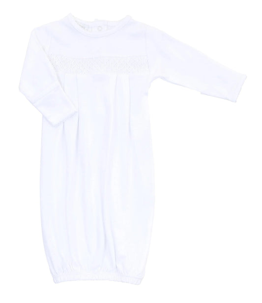 MB Essentials Smocked Gown w/ White Trim