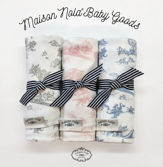 Maison Nola Grey Toile Stretch Swaddle