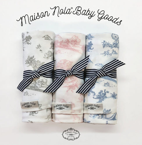 Maison Nola Grey Toile Stretch Swaddle