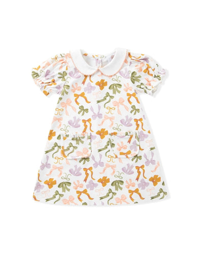 Swoon Baby Bow Print Knit Peter Pan Collar Dress
