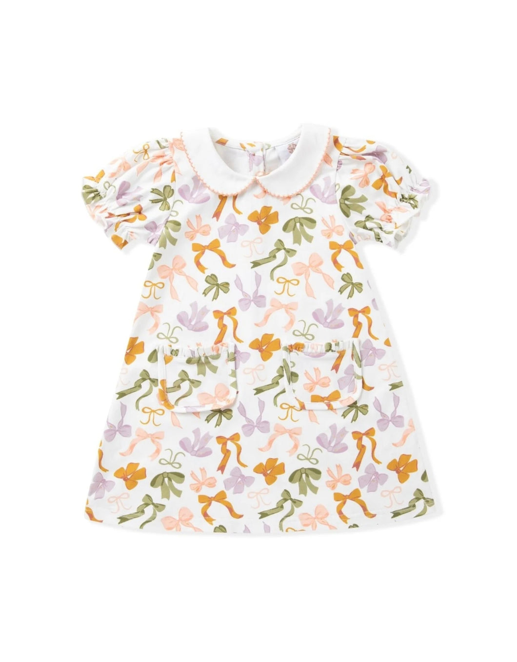 Swoon Baby Bow Print Knit Peter Pan Collar Dress
