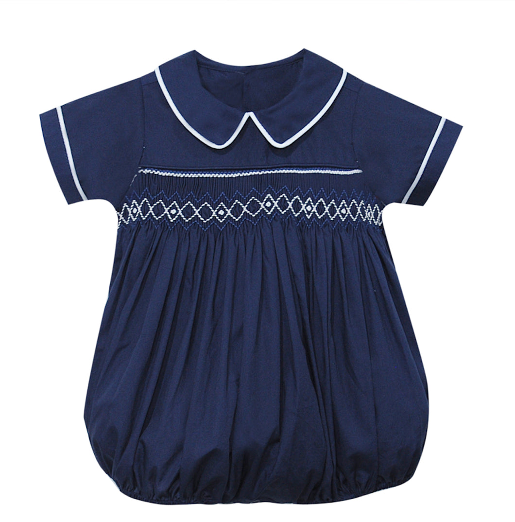 RN Thomas Navy Smocked Bubble