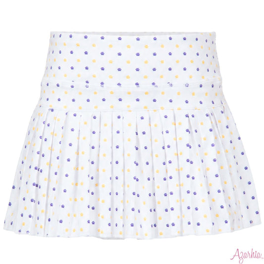 Azarhia Tiger Paw Mini Pleated Skort-White