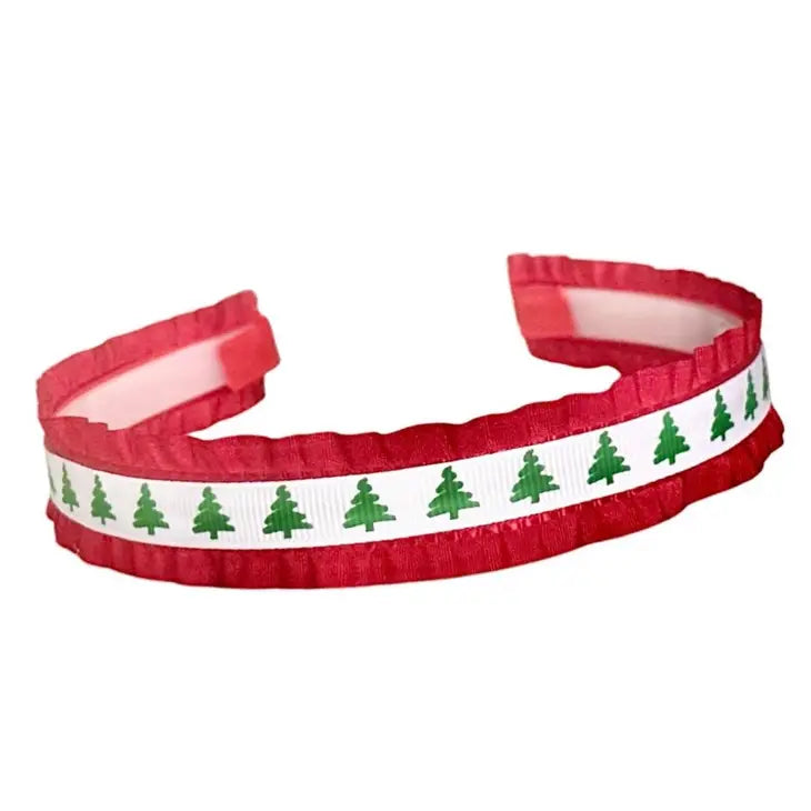 LoLo Christamas Tree Double Ruffle Headband