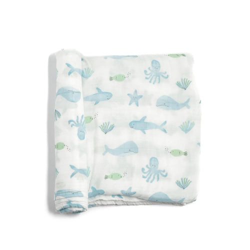 Dear Perli Bamboo Muslin swaddle Blanket-Under The Sea