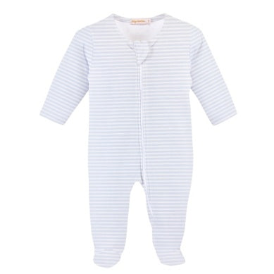 BCC Light Blue Stripes Printed Zipper Footie