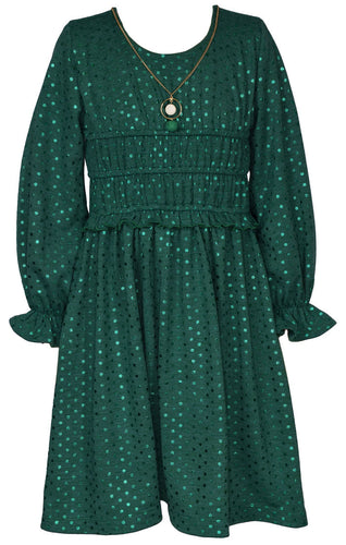 Bonnie Jean Hunter L/S Polka Dot Dress