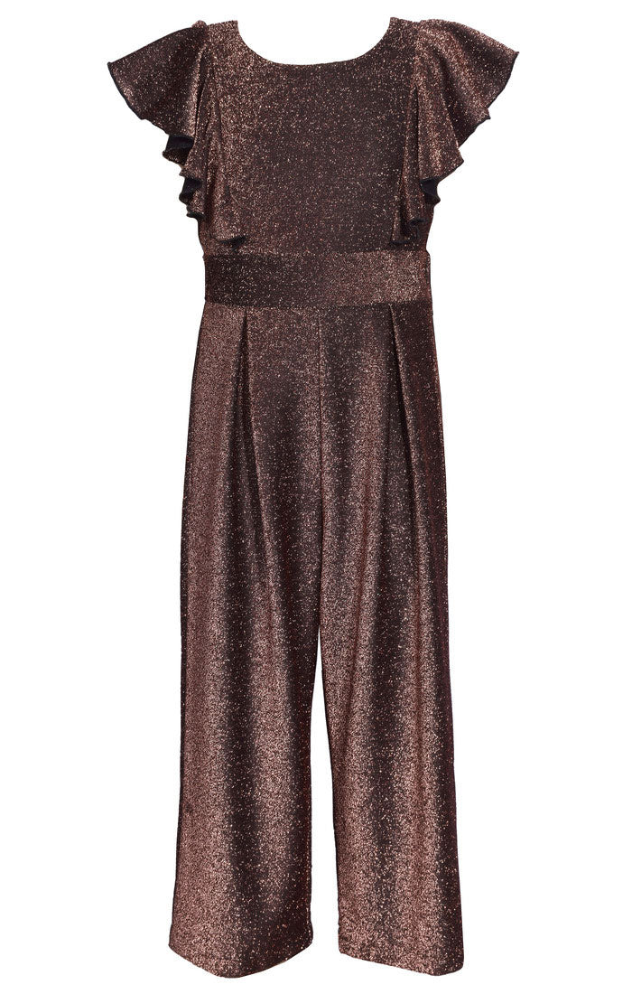 Bonnie Jean Sparkle Jumpsuit-Brown