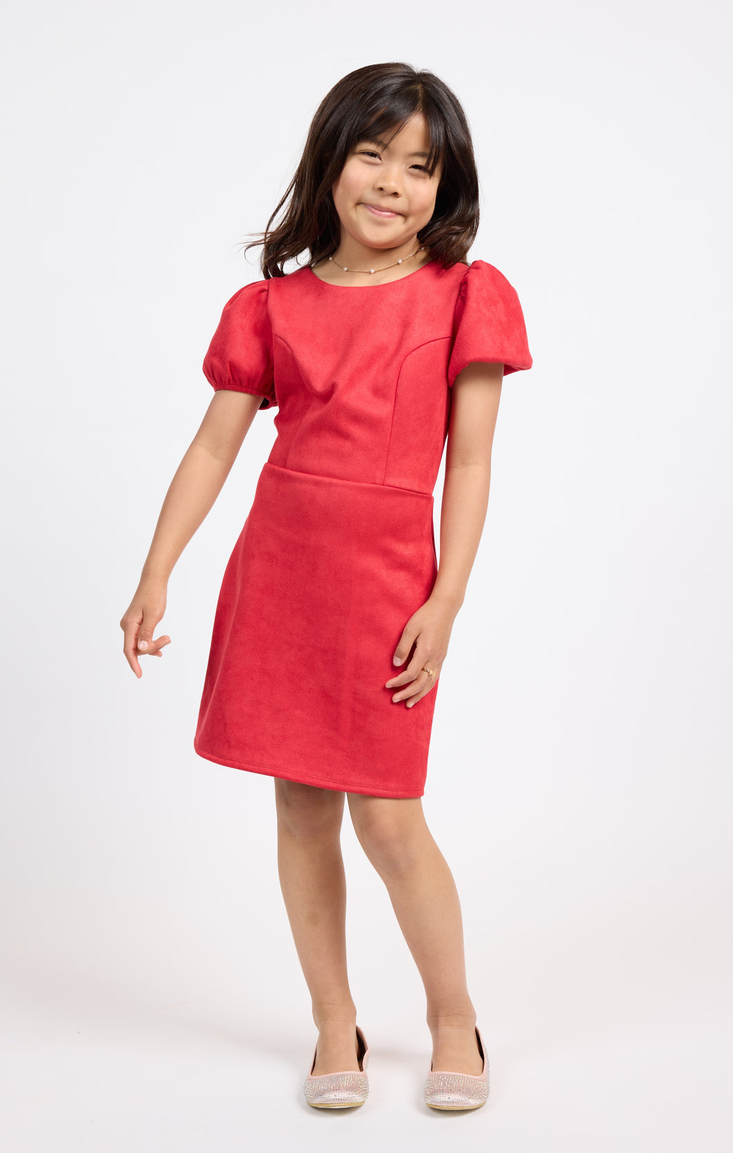 Sadie & Sage Red Faux Suede Dress