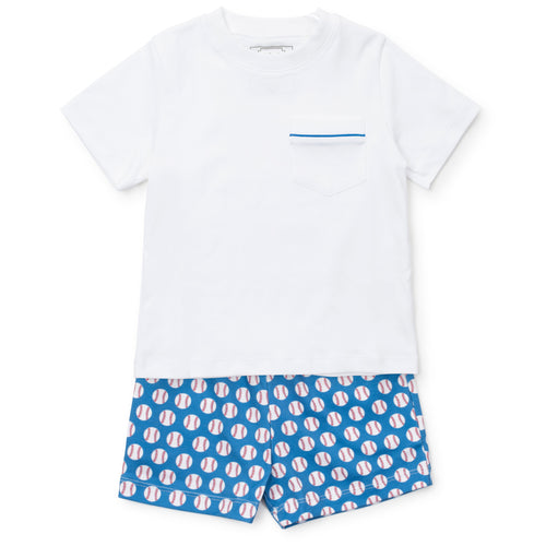 Lila & Hayes Baseball Short Set