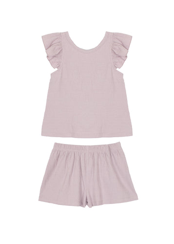 Mabel & Honey Jasmine Purple Textured Short Set