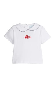 LE Crochet Peter Pan Collar Shirt-Fire Truck
