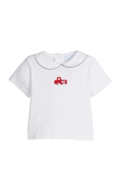 LE Crochet Peter Pan Collar Shirt-Fire Truck
