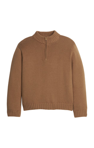 LE 1/4 Zip Sweater-Chestnut