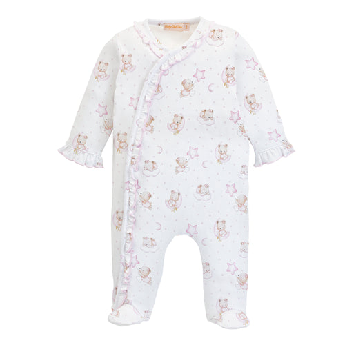 BCC Sleep Tight Bear Printed Footie w/ Ruffle-Pink