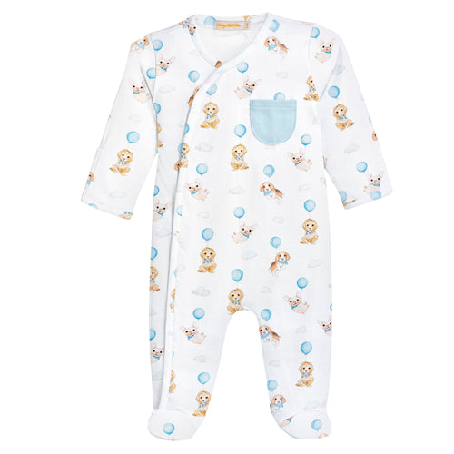 BCC Cute Puppies Crossed Footie-Blue