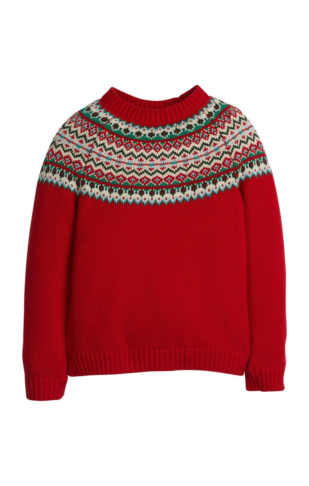 LE Red Holiday Fair Isle Sweater