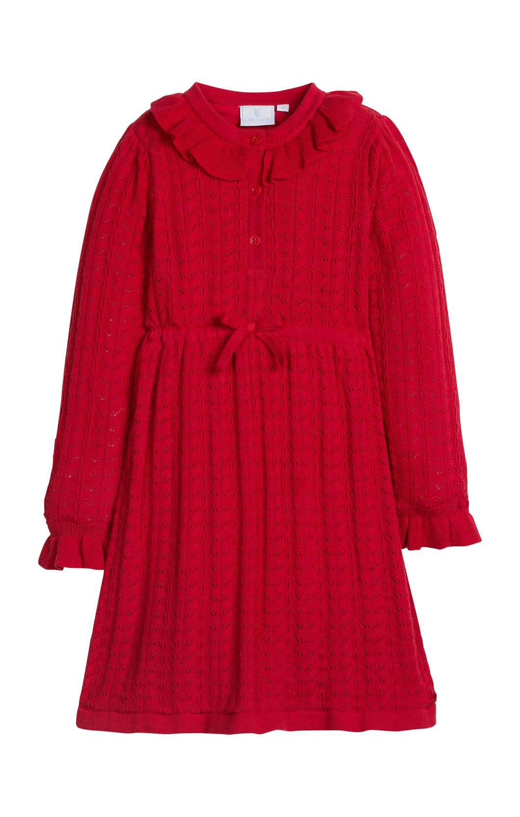 LE Red Pointelle Sweater Dress