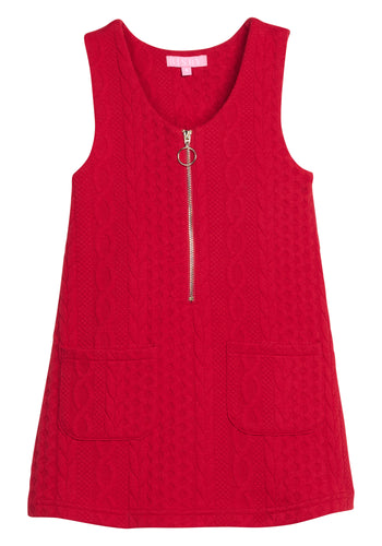 Bisby Cherry Red Quilted Retro Jumper