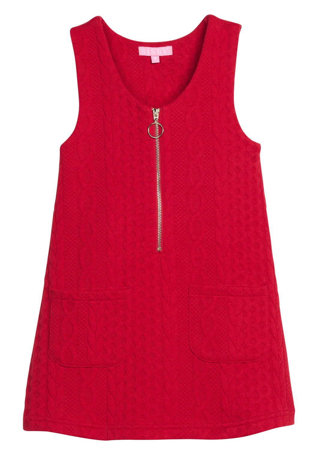 Bisby Cherry Red Quilted Retro Jumper