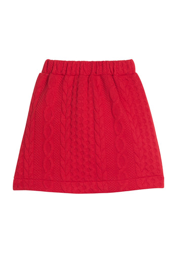 Bisby Red Cable Quilted Mini Skirt