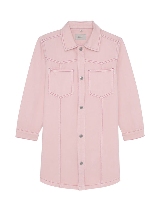 DL1961 Simona Denim L/S Dress-Pink