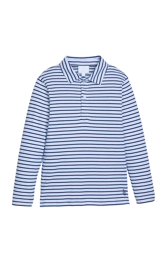 LE Blue Winslow Stripe L/S Polo