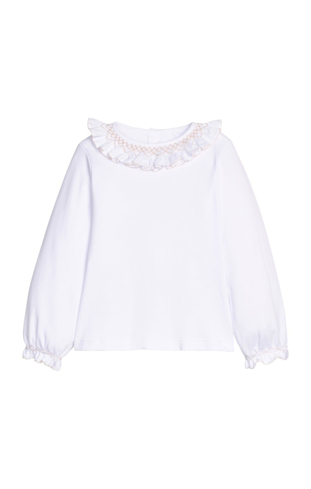 LE Smocked Collar Madeline Blouse-Ivory