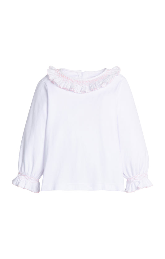 LE Smocked Collar Madeline Blouse-Pink