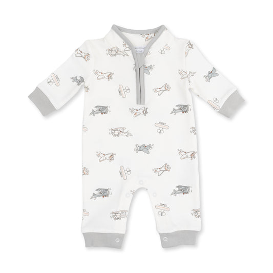 Angel Dear Vintage Airplane Pilots - Zip Neck Romper