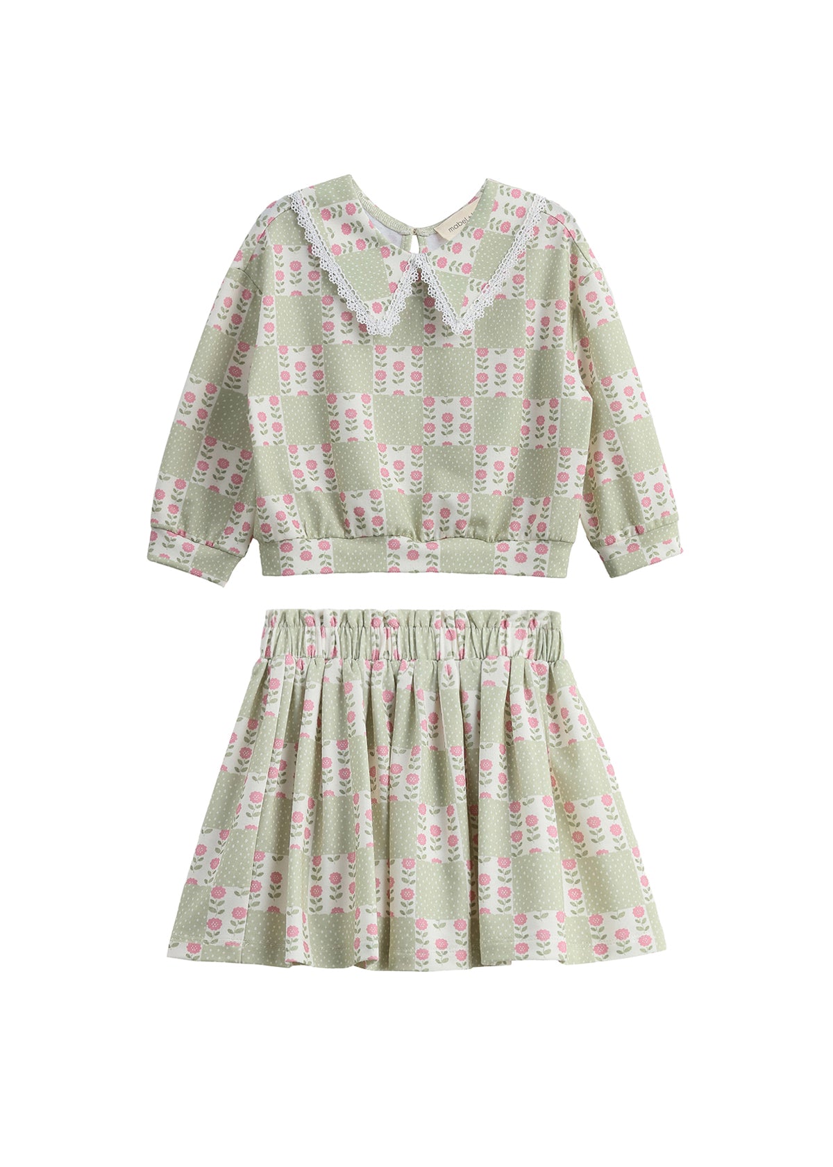 Mabel & Honey Olive/Pink 2 pc. Set w/ Collar